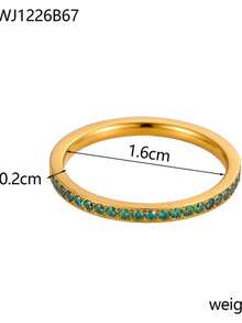 1pc BirthStone Ring 12 Month Color Zirconia Inlaid Rings For Women Stainless Steel PVD Plated Gold Color Engagement Wedding Jewelry - Ring - View 54
