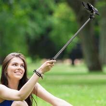 40 Inch Retractable Selfie Stick Professional Floor Tripod For Live Streaming, With Wireless Remote, 360° Rotation, Stable Anti-Shake Design. Ideal For Travel Vlogs & Outdoor Live Streaming. Compatible With IPhone/Android Smartphones Nan Strong Load-Bearing - Black - View 3