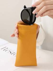 Bộ 4 túi đựng kính râm bằng da PU mềm, hộp đựng kính mắt dạng bóp tiện dụng, unisex, túi đựng kính bằng da PU, hộp đựng kính mắt tối giản màu trơn chống trầy xước, phụ kiện kính mắt, kính râm, kính đọc sách, kính cận, thích hợp cho thể thao ngoài trời, du lịch, đi học, đồ dùng cần thiết khi đi du lịch, túi du lịch, đồ dùng học tập và nghỉ lễ, kính râm nữ. - Nhiều màu - Xem 8