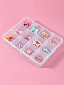 1pc Children's Hair Accessories Storage Box, 12 Grid Hair Accessories Organizer Box, Kids Hair Clip Collection Box - Multicolor - View 5