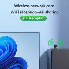 VAORLO 2 In 1 Bluetooth 5.4 USB Adapter + WIFI 6 Wireless Network Card (2.4G & 5GHz) Dual Band Receiver For PC/Laptop Win 10/11 Driver-Free MU-MIMO Multi-Device Connection, Bluetooth Mode For Bluetooth Headsets Speakers Bluetooth Mouse And Keyboard - Black - View 4