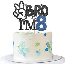 1pc I'm 8 9 10 11 12 13 14 15 16 Cake Topper - Boy 8th 9th 10th 11th 12th 13th 14th 15th 16th Birthday Cake Supplies Big Brother Birthday Party Decoration