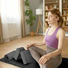 Local Delivery 7-Piece Yoga Equipment Set With Multiple Colors - Yoga Mat With Carrying Strap, 2 Yoga Blocks, Yoga Mat Towel, Yoga Hand Towel, Yoga Strap And Yoga Knee Pad - 灰色的 - 查看 6