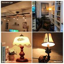 6PCS G40 1W LED Globe Light Bulbs E27 Screw Medium Base 220V Warm White 2200K Low Wattage Vintage Amber Glass Edison Mini Bulbs Antique Indoor Decorative Filament LED Bulb 10W Equivalent For String Light Bedroom Night Light