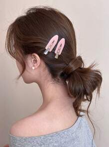 30 pezzi Fermagli per capelli da donna in colore unito, stile minimalista, nero, rosa, fermagli piccoli, design a molletta ad anatra, accessori per capelli, adatti per uso casual quotidiano e all'aperto, accessori carini