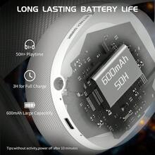 ATTACK SHARK L80 Ultra-Light Over-Ear Wireless Gaming Headset With 2.4GHz USB-C&A/Bluetooth 5.3/3.5mm P2 Cable, Detachable Microphone, Stereo Sound, 600mAh Battery For PC/Switch/Windows - 白色 - 查看 6