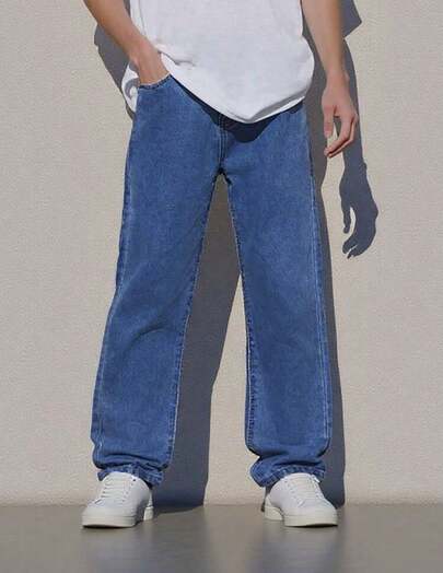 Calça Jeans Denim Menino Reta Balão Estilo Rua Infantil Juvenil 10 ao 16