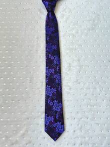 Men's 3D Printed Slim Fit Tie (6cm) - Màu tím - Xem 2