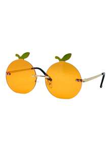 decorativas con forma de naranja, diseño de fruta, con accesorios de metal, adecuadas para mujeres con forma asimétrica