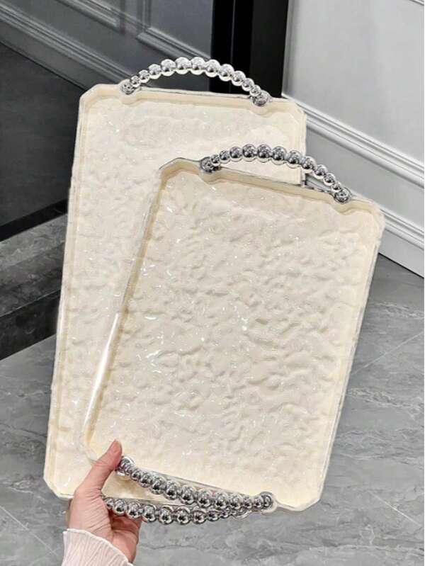 1 件长方形托盘，豪华高档客厅、美容院、亚克力新杯托盘、化妆品托盘、浴室珠宝托盘、斋月