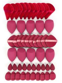 5/10/20/30/40/50/60PCS Makeup Tools Set Including:10PCS Makeup Sponges For Liquid Makeup+10PCS Mini Makeup Sponges For Liquid Makeup+10PCS Triangle Powder Puffs For Loose Powder And Makeup Setting+10PCS Air Cushion Powder Puffs For Facial Makeup+10PCS Mini Air Cushion Powder Puffs For Facial Concealer Makeup