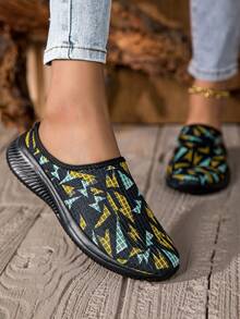 Women's Fashionable Casual Sneakers - Comfortable Breathable Slip-On - Everyday Casual Outfit