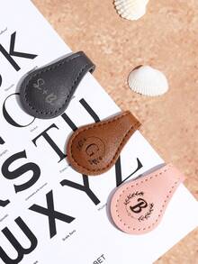 1pc Customized Name Leather Bookmark, Personalized Leather Magnetic Bookmark, Reader Gift, Book Accessory, Book Lover Gift School Supplies,Back To School - Multicolor - View 2