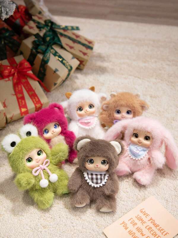 Juguetes de peluche de 16 cm de animales kawaii y lindos con cara de vinilo, juguetes de animales colgantes de conejo, oso y oveja, regalo para entusiastas de los animales y niños, juguetes de peluche fragantes y adorables, juguetes navideños para niños