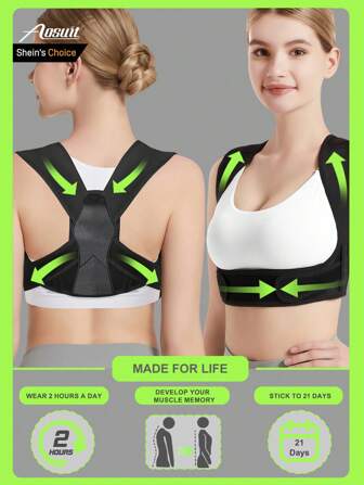 Posture Corrector For Women And Men, Adjustable Upper Back Brace For Clavicle Support And Providing Relief From Neck, Shoulder, And Upper Back