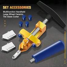 2 In 1 High Strength Portable Ceramic Tile Glass Cutter Opener, Ntegrated Handheld Boundary Home Glass Cutter Tile Glass Tile Cuttter With 3 Tungsten Steel Blade, 2-In-1 Manual Tile Cutter Tool With Breaking Pliers, Glass Cutter Hand Tool For 3-15mm Ceramic Tiles, Glass, Mirror, Home DIY Tool Kit - Multicolor - View 13
