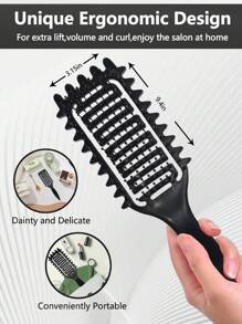 New Curl Defining Vented HairBrush, Shaping & Defining Curls For Women, Curly Hair Styling Brush For Combing And Shaping, Scalp Meridian Massage Comb, Hollowed Out Teeth, Soft Teeth, Reduces Pulling And Curl Separation, Defines Curls
