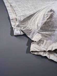 HIALEGION 4 piezas Calzoncillos deportivos para hombre con cinturilla con estampado de letras, ropa interior deportiva y de ocio de unicolor, calzoncillos tipo bóxer simples y cómodos para hombres