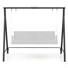 Lifezeal Outdoor Porch Swing Frame Patio Metal Swing Stand With A-Shaped Structure - Black - View 7