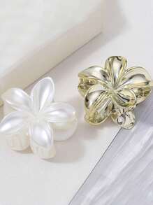 2 piezas Pinzas de pelo de 6 cm/2.36 pulgadas Flor de acrílico grande Pinza de pelo elegante y delicada Clip decorativo para moño Accesorio de pelo versátil para uso diario Decoración de pelo dulce y fresca Adecuado para accesorios de pelo diarios, artículos escolares, accesorios de otoño e invierno para vacaciones Mujer