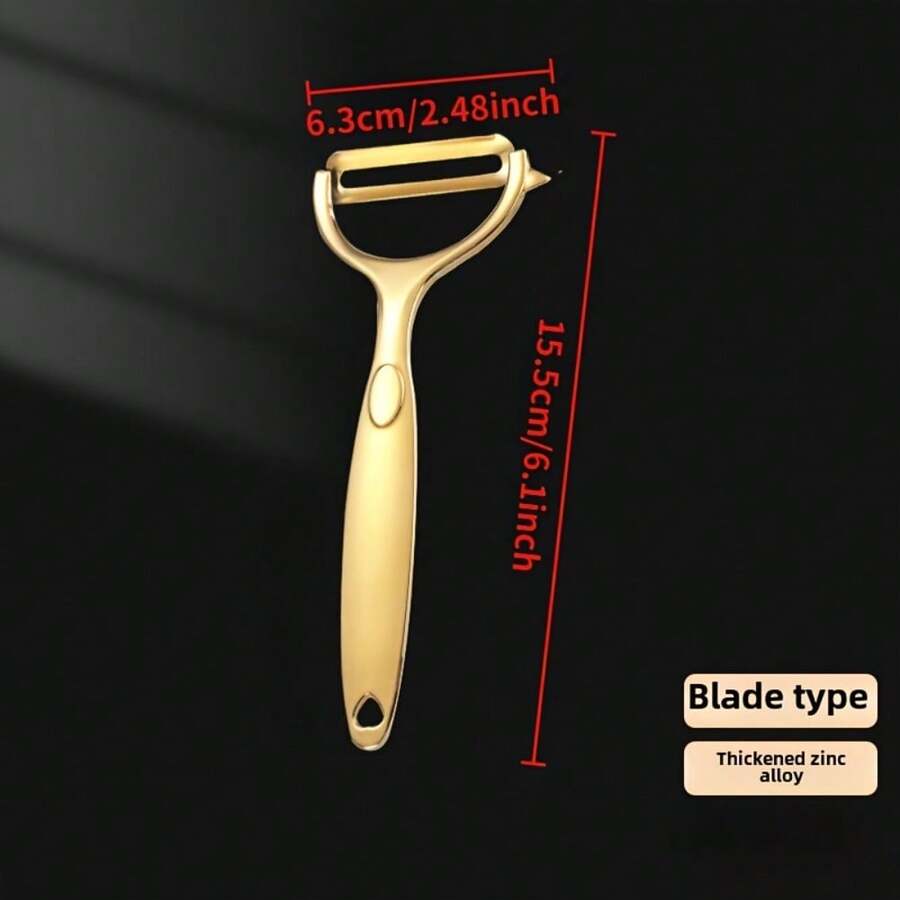 New Stainless Steel Thickened Potato Fruit Peeler, For Kitchen, Removing Skin Of Vegetables And Fruits - Golden flat blade (420 blade) - View 1