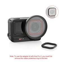 For Insta360 Ace Pro 2 PULUZ 52mm UV Lens Filter Adapter Ring With Lens Cover (Black) - Black - View 7