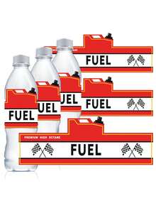10/20pcs Racing Car Themed Fuel Party Water Bottle Labels, Waterproof Car Bottle Stickers, Suitable For Racing Car Themed Birthday Party, Gender Reveal Party And Other Occasions - Multicolor - View 1