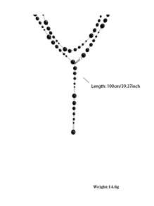 Vintage Edgy Goth Style Double Beaded Tassel Necklace, Sexy Long Necklace Sweater Chain For Women