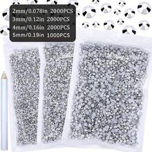 6000/5000颗平底树脂水钻，2mm、3mm、4mm、5mm，非热熔平底亮面果冻树脂水钻，适用于DIY珠宝工艺品、配饰制作、鞋子装饰、服装装饰、包包装饰 - 彩色 - 查看 2