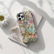 Romantic Floral Aesthetic Stained Glass Phone Case For IPhone 16 IPhone 16/15 IPhone 14 IPhone 13 Pro Max, Wildflower Phone Case - trắng - Xem 4