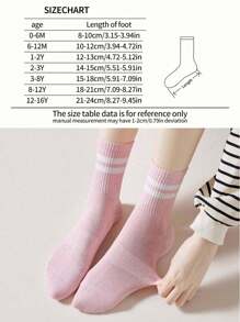 10 piezas/5 piezas Calcetines largos de dos rayas y bloques de color para niños y adolescentes, estilo coreano de primavera y otoño, que absorben la humedad y transpirables