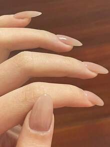 Monina 24 قطعة ملصقات أظافر بألوان عارية طبيعية، بتصميم بسيط وأنيق، مناسبة للارتداء اليومي، لوازم الأظافر