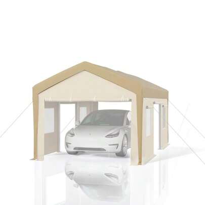 Danolapsi Carport Replacement Canopy Cover For Tent Top,180G/220G Garage Shelter Cover,Replacement Cover,Car Shelter Cover,Waterproof,UV-Resistant & Wind-Resistant 180G PE Fabric (Cover ONLY,Frame NOT Included)