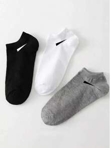 1/5/15 pares de calcetines cortos para mujer/hombre, versátiles y sencillos para uso diario, transpirables, en blanco/negro/gris, para uso cotidiano