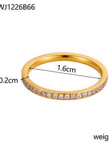 1pc BirthStone Ring 12 Month Color Zirconia Inlaid Rings For Women Stainless Steel PVD Plated Gold Color Engagement Wedding Jewelry - Ring - View 41