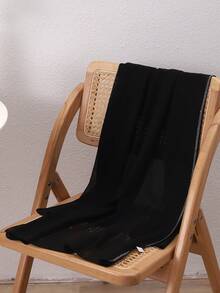 1 Khăn trùm đầu bằng vải voan mềm mại màu trơn đính đá và ngọc trai cho nữ, Khăn choàng dài kiểu Ả Rập thường ngày, Khăn trùm đầu màu trơn bảo thủ, Thích hợp sử dụng hàng ngày cho trang phục - màu đen - Xem 3