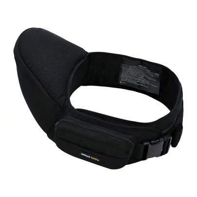 rooya baby 1 件婴儿黑色腰凳婴儿背带背包轻便透气坐凳臀凳二合一背带前后佩戴婴儿背带适合新生儿，适合户外日常使用