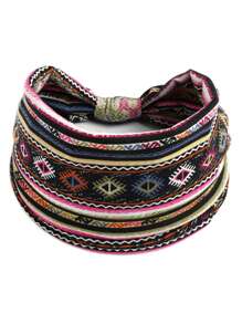 4pcs Bohemian Wide Headbands, Yoga Sweat Absorbing Headbands, Sports Headbands, Stretch Head Wraps For Women Hair Accessories, School Stuff, College