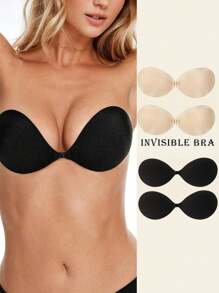 Invisible Adhesive Bra, Non-Slip Self-Adhesive, Breast Lifting, Push-Up And Support, Suitable For Wedding Dresses, Strapless Dresses, Invisible Underwear, Skirts, Dresses And Women's Underwear Accessories