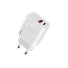 1pc 40W Fast Charger With 1m USB-C To USB-C Cable, Compatible With 15/16/17 Pro Max, IPad Pro, S24/S23, EU/US Plug, White, Stylish Design, Durable