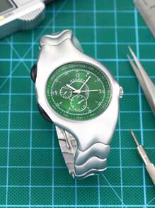 Y2K 男士不对称复古时尚石英表，独特的小众扭曲设计，适合日常生活和节日礼物