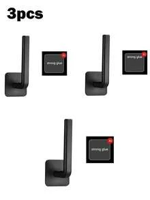 1/2/3个装L型免钻粘钩厨房浴室收纳粘钩免钻不留痕自粘式壁挂厨房阳台浴室宿舍收纳牢固不伤墙面实用挂钩 - 黑色 - 查看 15