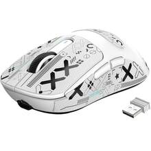 ATTACK SHARK X3 Lightweight Wireless Gaming Mouse With 3-In-1 Connection (2.4G/USB-C Wired/Bluetooth), 26,000 DPI, PAW3395 Optical Sensor, GM8.0 Switch, 5 Programmable Buttons, Grip Tape For PC/Windows - Trắng+Nhãn dán - Xem 9