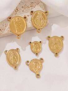 5pcs Stainless Steel Religious Pendant Virgin Mary Charms Jesus Christian Talisman Pendant For DIY Jewelry Making Accessories