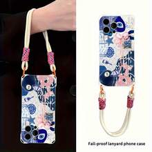 Funda para teléfono (1 unidad): Funda moderna a prueba de golpes en las cuatro esquinas con correa cruzada para colgar al cuello. Suave y compatible con las series 12, 13, 14, 15, 16 Pro y Pro Plus. Diseño novedoso. - Blanco marfil - Ver 4