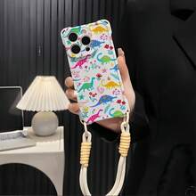 Funda para teléfono 1PC Red Vintage Roses 16plus Funda para teléfono móvil con cordón 13promax Hembra 12 Silicona Suave 14 Lente Cubierta Completa Cuatro Esquinas Red anticaída Celebridad 15 Protector Lindo - Blanco - Ver 4