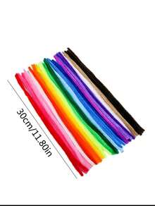 INDRA 100 piezas de limpiapipas ( bolsa de 100 unidades) colores mezclados surtidos para manualidades, ramos de flores DIY, diademas, pulseras, colores brillantes y gruesos, ideales para el día de San Valentín, cumpleaños, recuerdos de fiesta - Multicolor - Ver 3