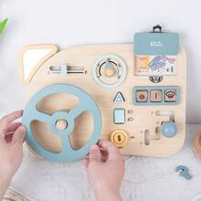 Montessori Steering Wheel Toy: Promotes Early Enlightenment And Happy Growth Through Busy Board And Vehicle Signs - Multicolor - View 3