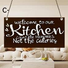 1 Pieza, Tablón de madera con Reglas de Cocina, Citas inspiradoras divertidas en lienzo para colgar en la pared, Decoración de habitación, Decoración de escena, Decoración de cocina, Decoración de pared inspiradora para el hogar, la cocina, la sala de estar u oficina - El regalo perfecto para ella o él