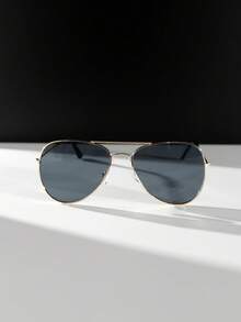 3pcs Men's Metal Frame Flat-Top Business Style Capable Advanced Retro Elegant Fashion Glasses Suitable For Business Trips And Commuting Business Meetings - 彩色 - 查看 7